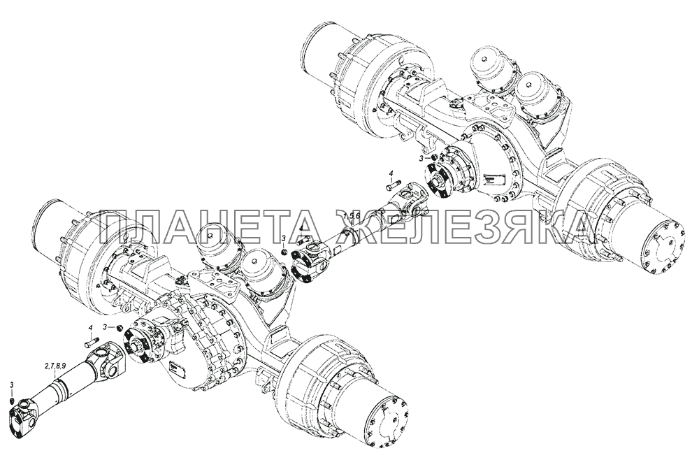 6520-2200001-32 Установка карданных валов КамАЗ-6520 (Euro-2, 3)